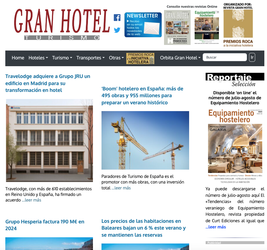 Portada web Gran Hotel Turismo